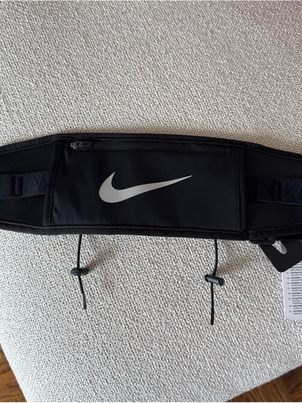 Nike Black Waist Pack with Silver Swoosh